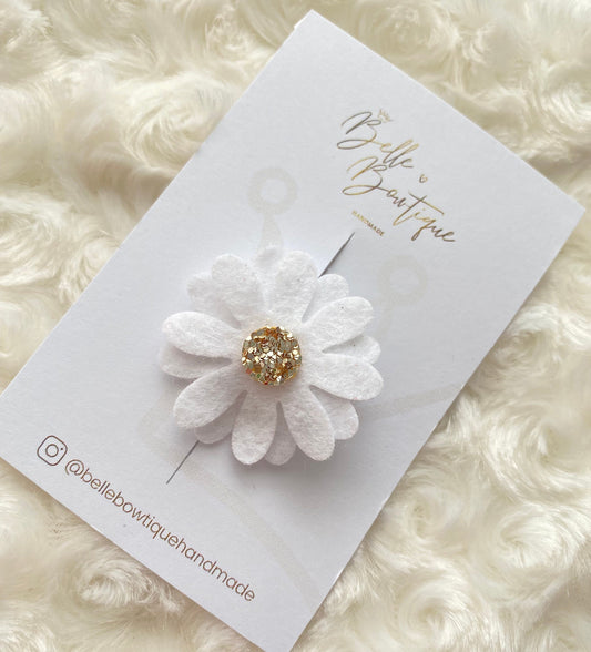 Flower Mini fringe clips - small clips - mini clips - Girl Hair clip - small clips - toddler hair clips - baby hair clip - white gold flower