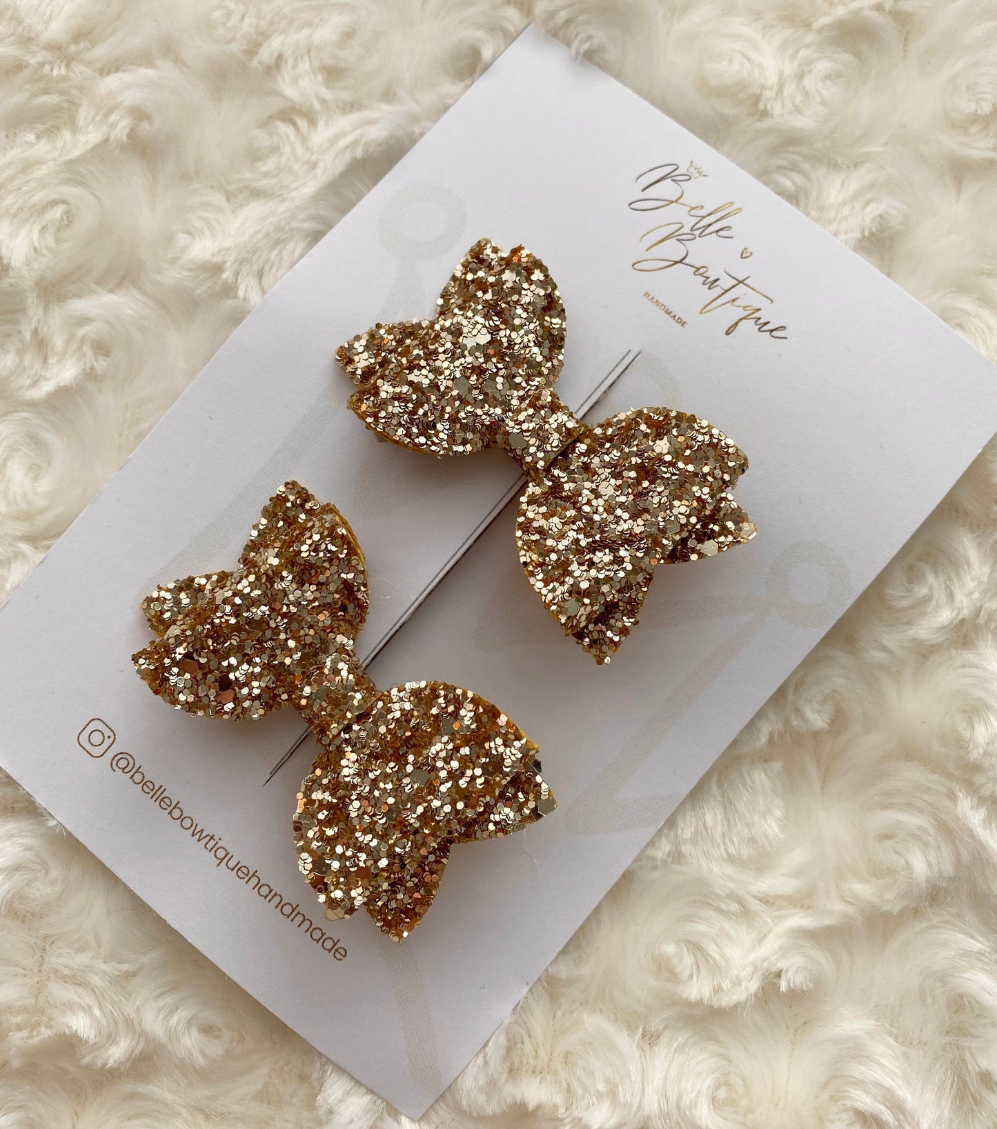 Classic Collection | Baby Gold Glitter Bow | Girls Headband | Toddler Hair Accessories | Newborn Bows | Gold Snap Clip | Gold Bobbles