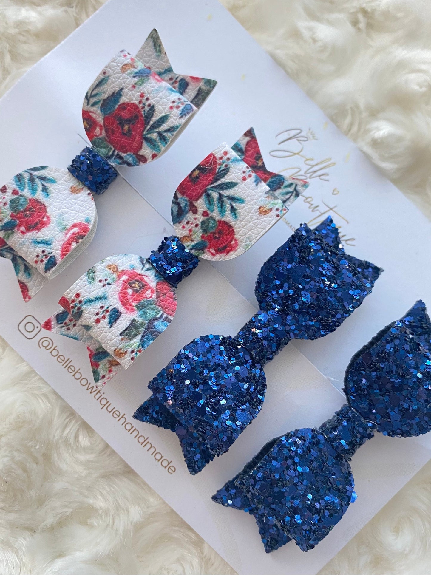 Girls Hair Clip | Bows for Toddlers | Navy Bow Clips | Fringe Clips | Fringe Clips | Red flower Bow | Mini Bow | Girl Gift | Girls Hair Bows