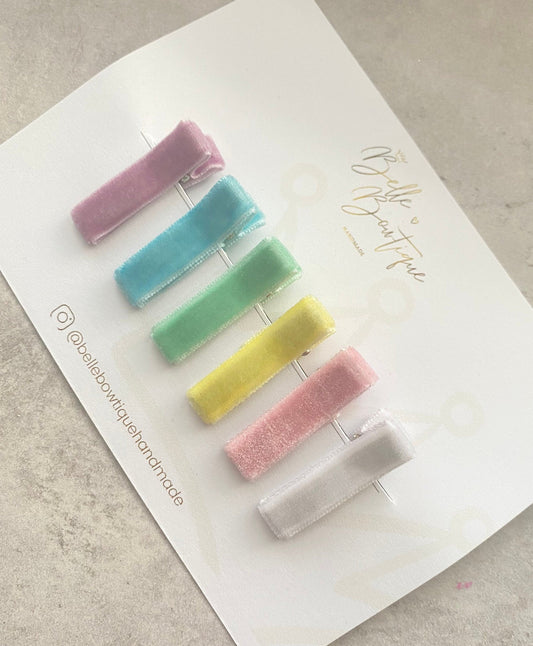 Rainbow Ribbon Fringe Clips Pack of 6 - Velvet