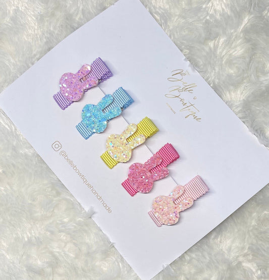 Easter Bunny Ribbon Fringe Clips Pack of 5
