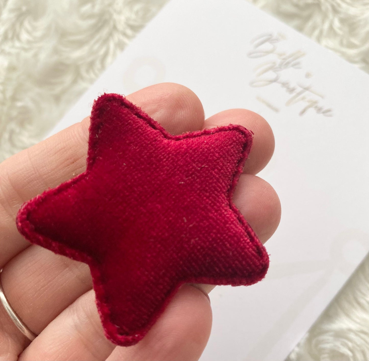 Star fringe clip- small clips - red star clips - Hair clips for girls - small clips - toddler hair clips - baby hair clips - red clip