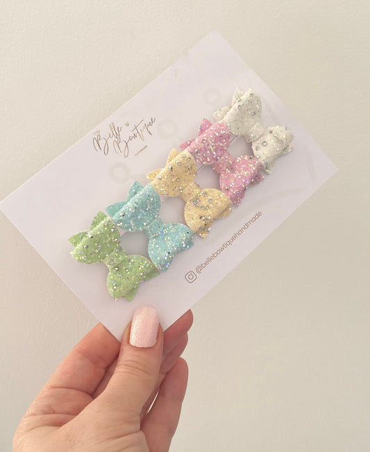 Diamond Shine Mini Bow Clip