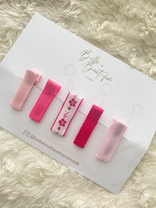 Pink Fringe Clips