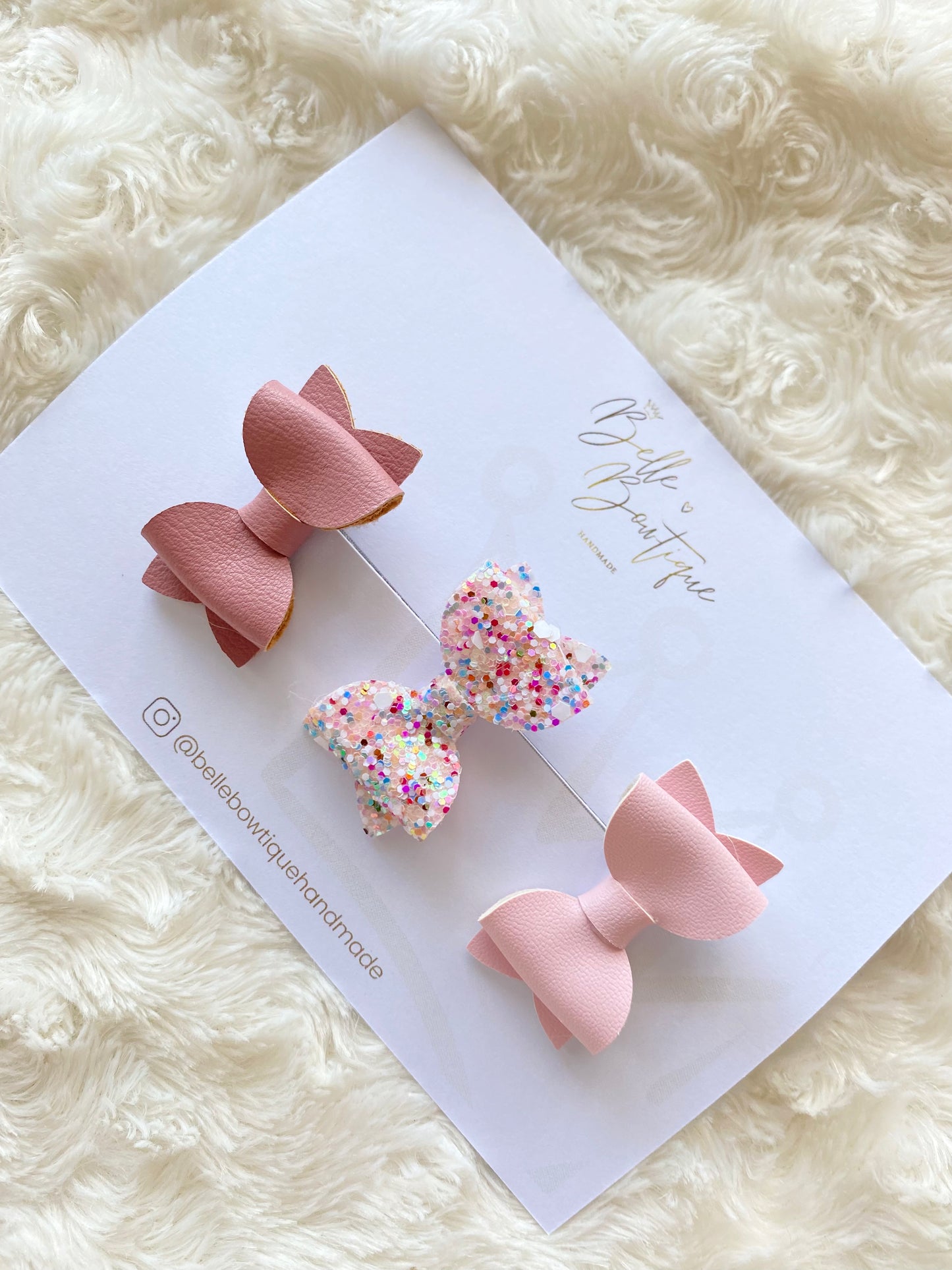 Mini Bow Clip - Pinks