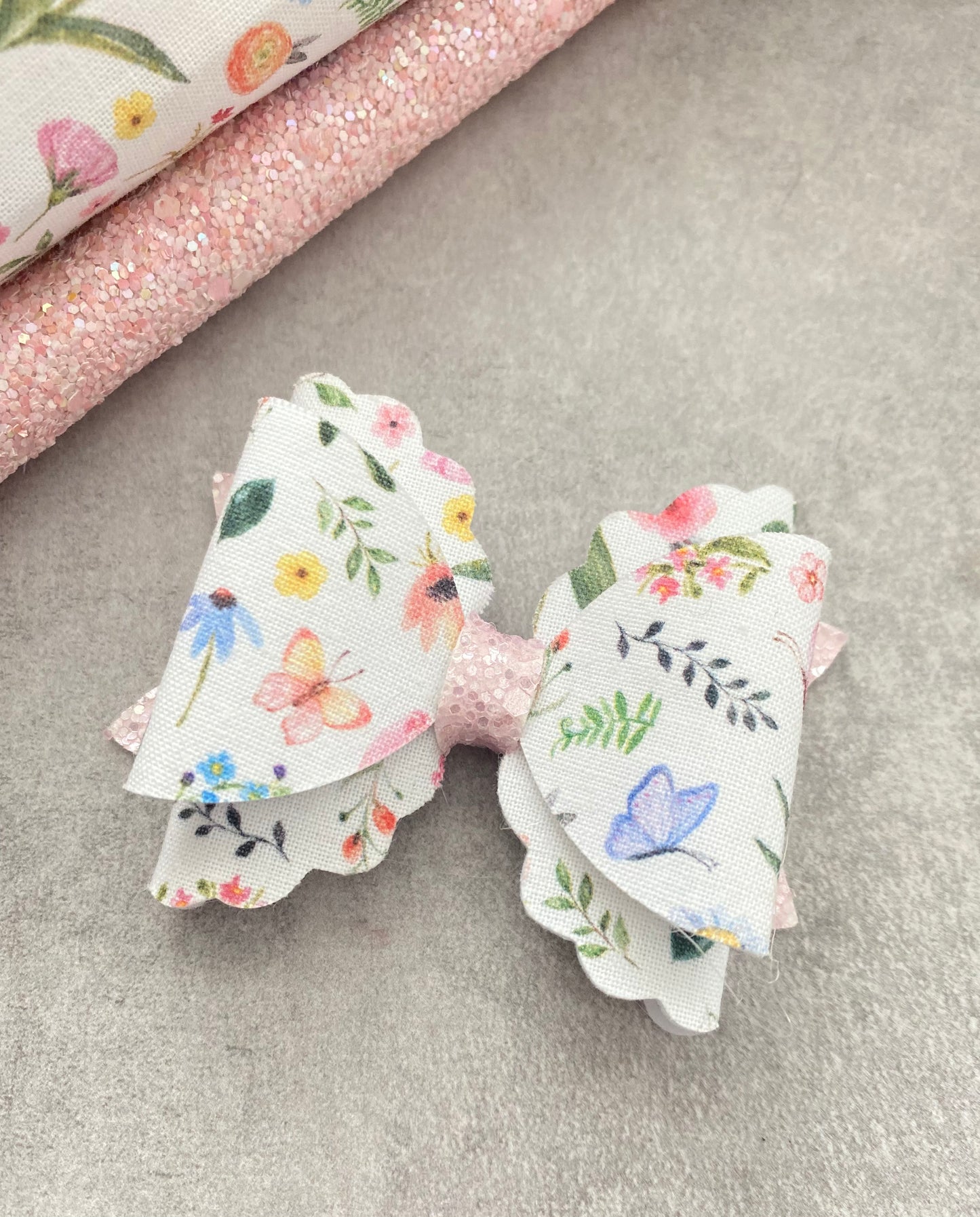 Floral multi loop bow and mini bow set