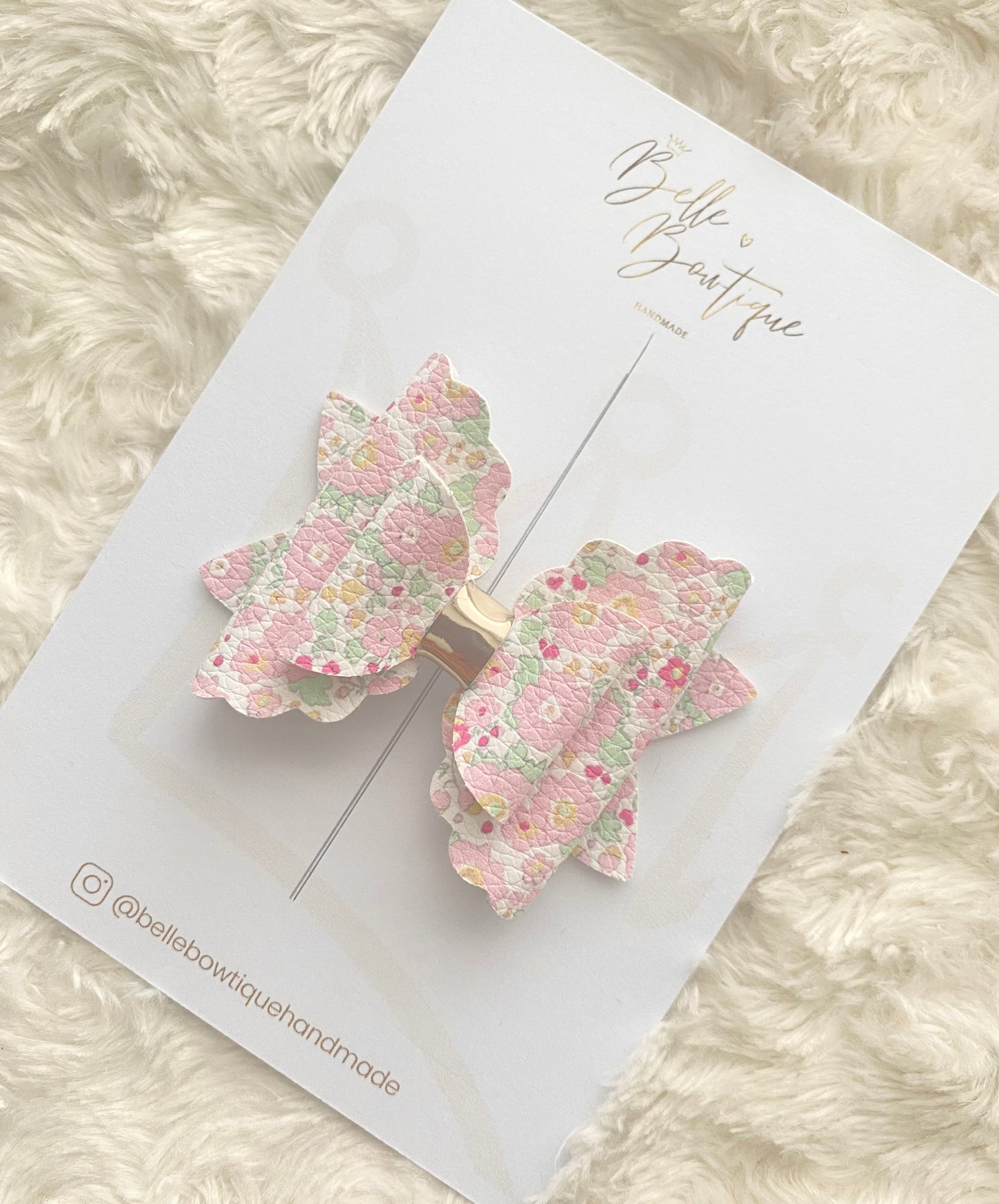 Pink floral Bow