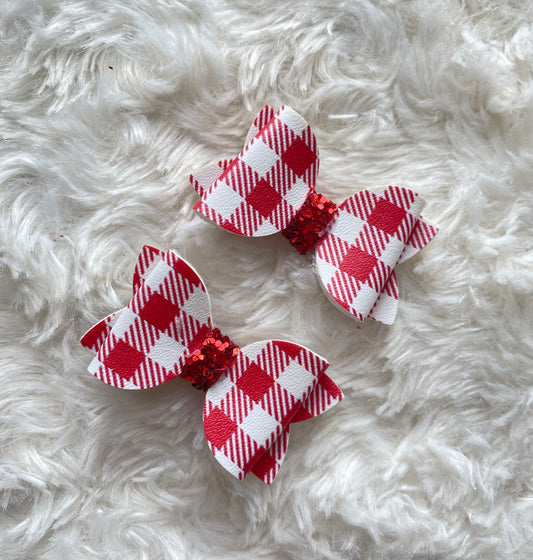 School Bow Clips - Pair